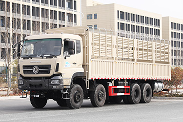 東風(fēng)8×8越野型倉柵式運輸車_八驅(qū)31噸木材果蔬四橋運輸車_450馬力后八輪專用卡車